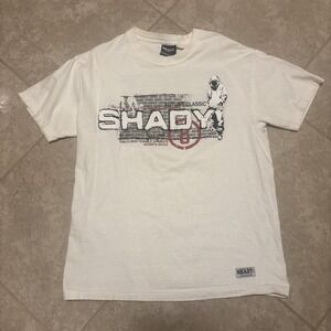 Vintage Shady Ltd Shirt Y2K Eminem Rap Hip Hop 8 Mile Men's M White Double Sided
